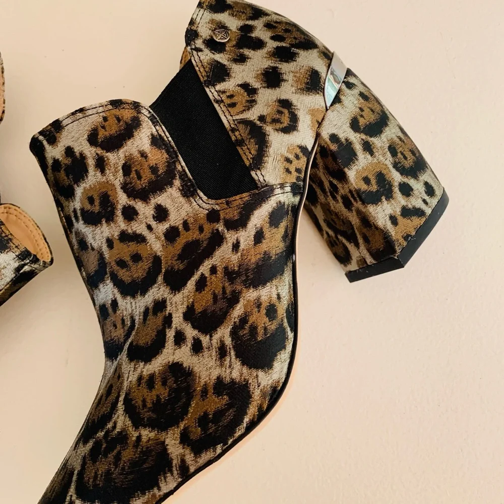 Antonio Melani Maxine Leopard Block Heel Booties
